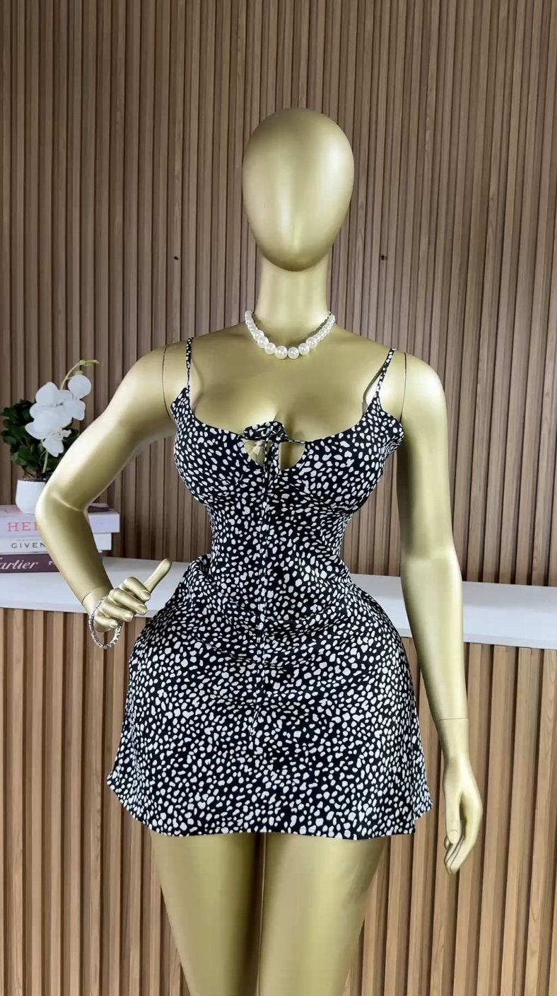Black&white floral dress B395 (40D)