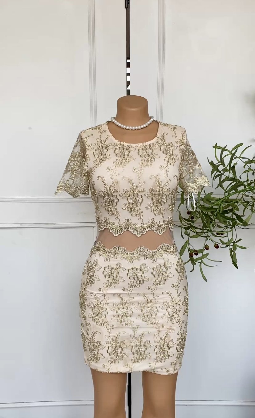 Gold Lacey dress 560