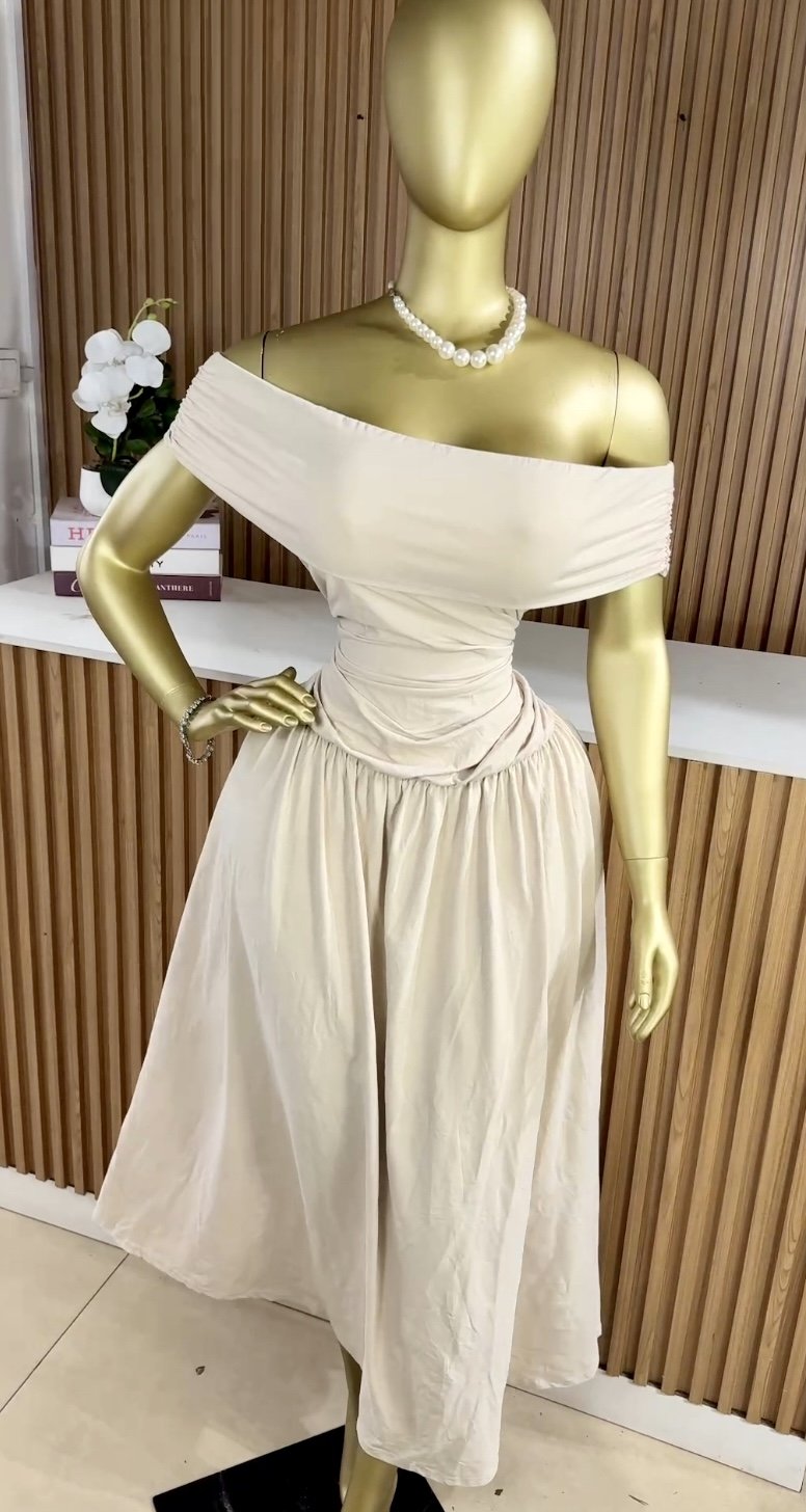 SHEIN beige flare dress SH89 (40D)