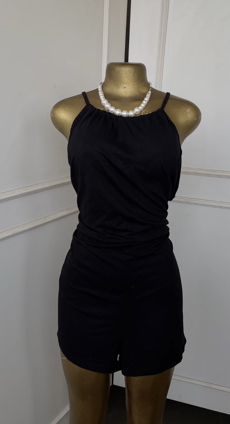 Stylish black playsuit 626 (40D)