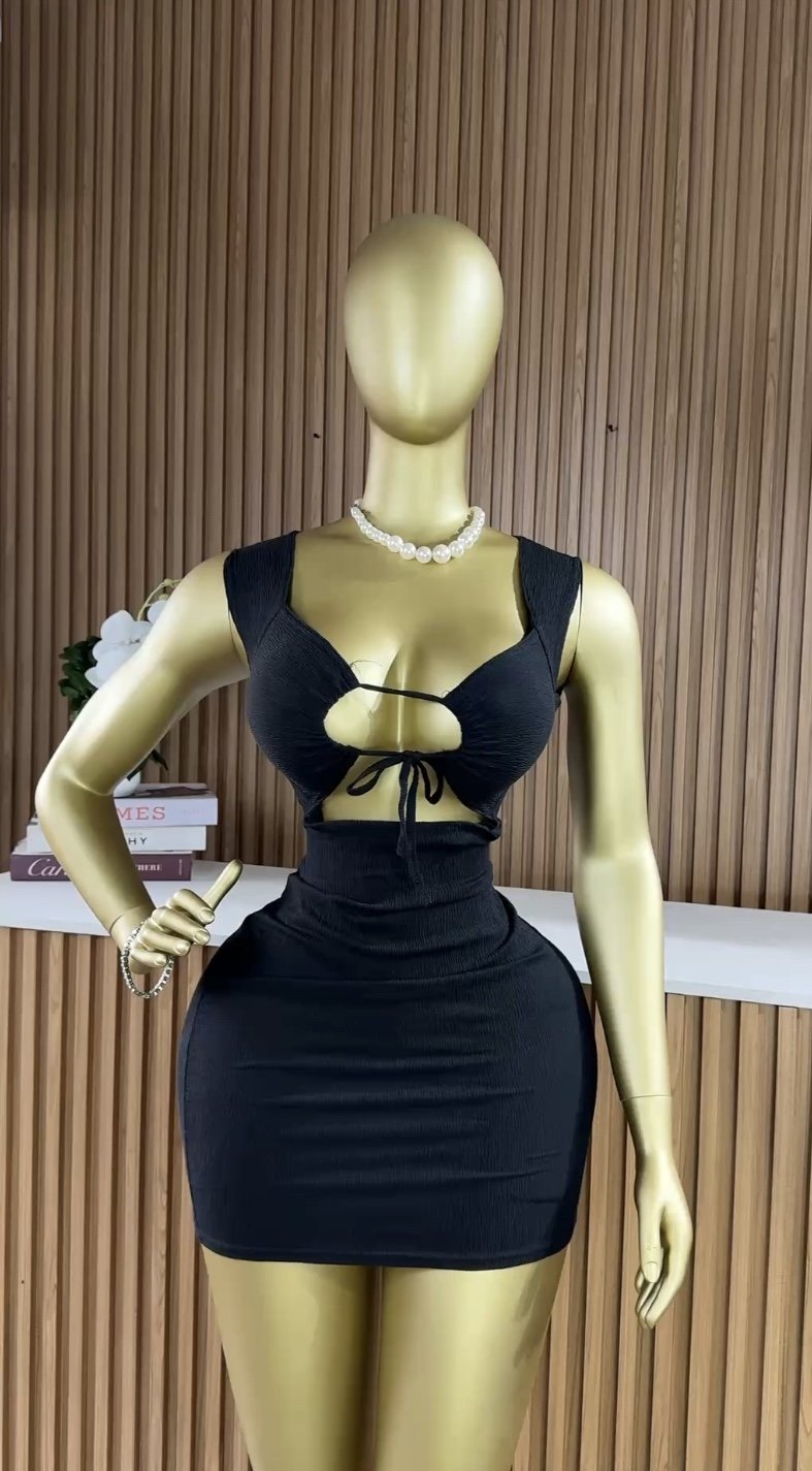 Black sexy mini dress B393 (40D)