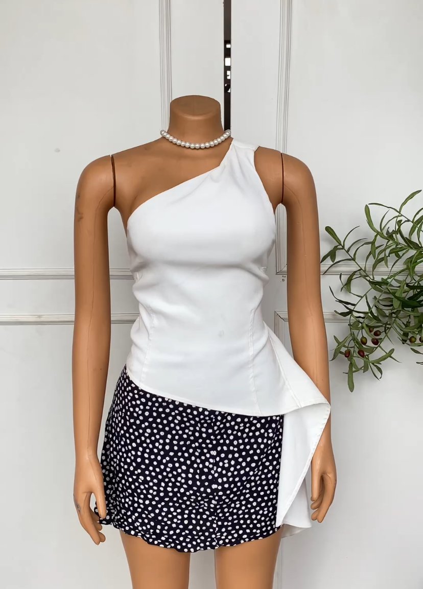 Black &white polka dot Mimi skirt 062