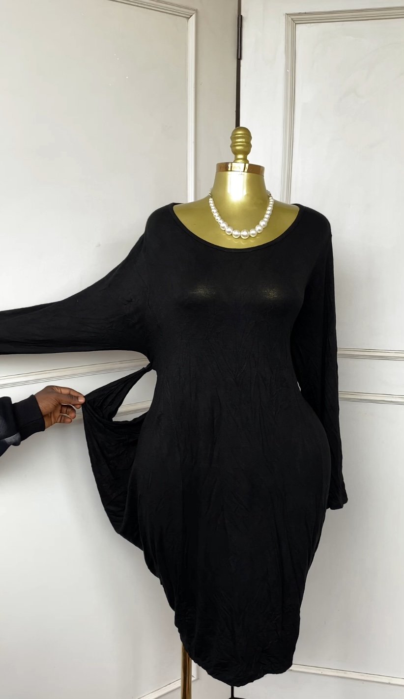 Stylish black bodycon dress B444 (40D)